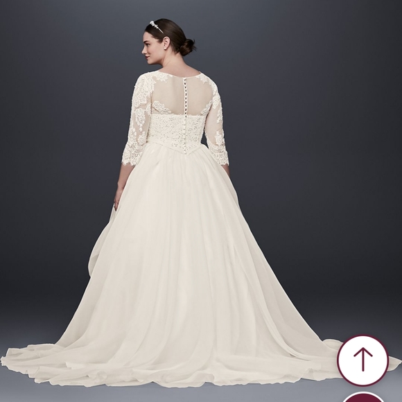 Ivory Plus Size Wedding Gown David's Bridal Size 22W - Picture 7 of 10